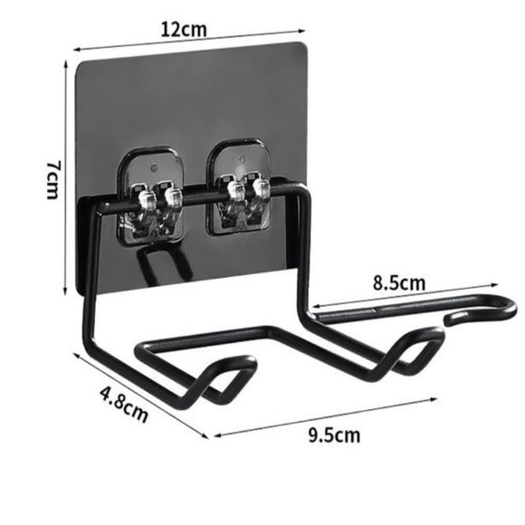 Stainless Steel Wall Mounted Hair Dryer Rack and Bathroom Hair Straightener - Picture 6 of 14